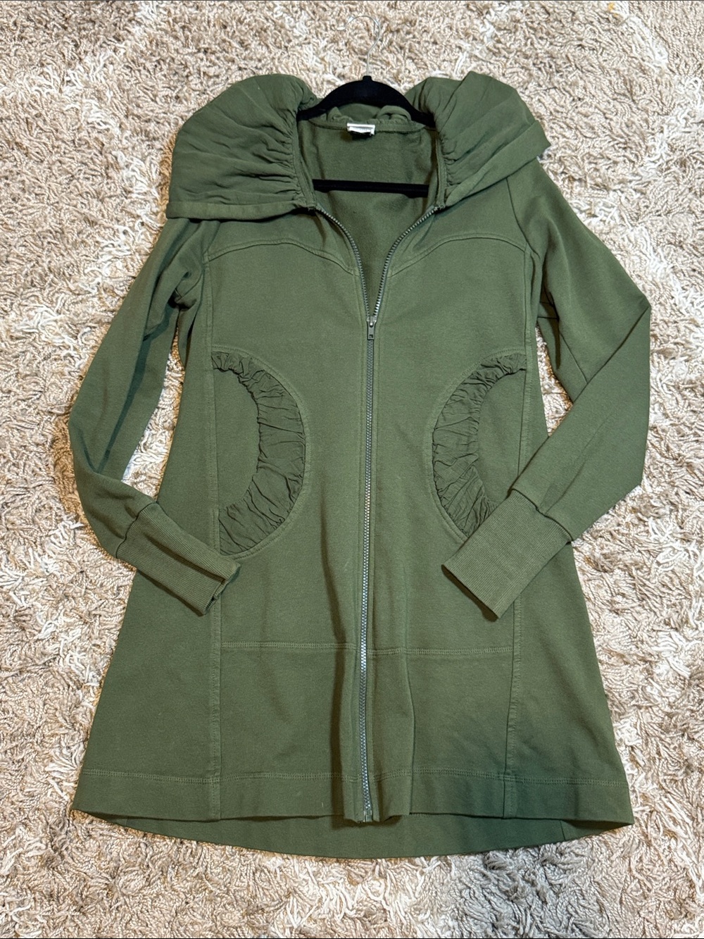 CMC (Color Me Cotton) Leah Long Hoodie Jacket Green size Small - Picture 10 of 10
